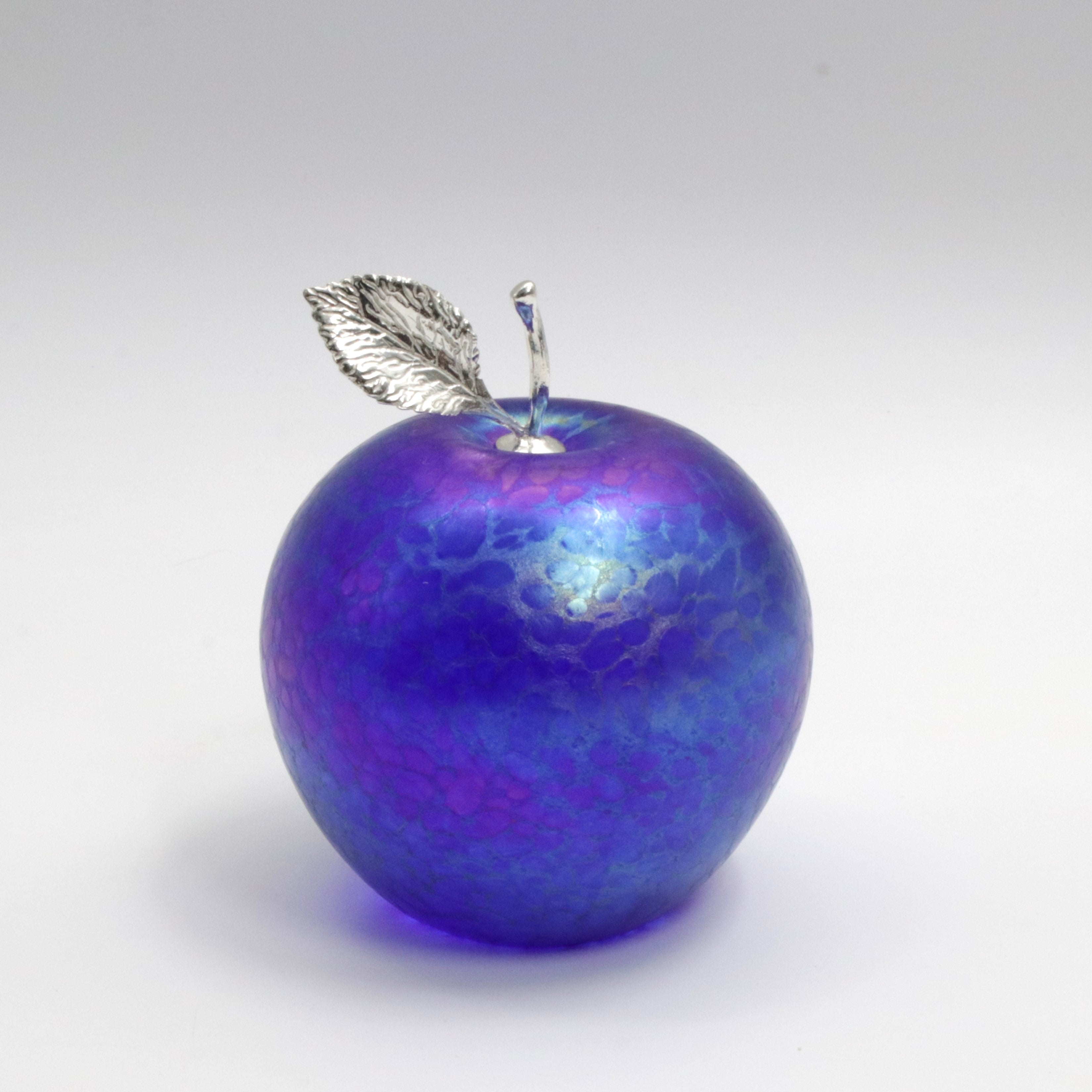 Apple with Sterling Silver Leaf
