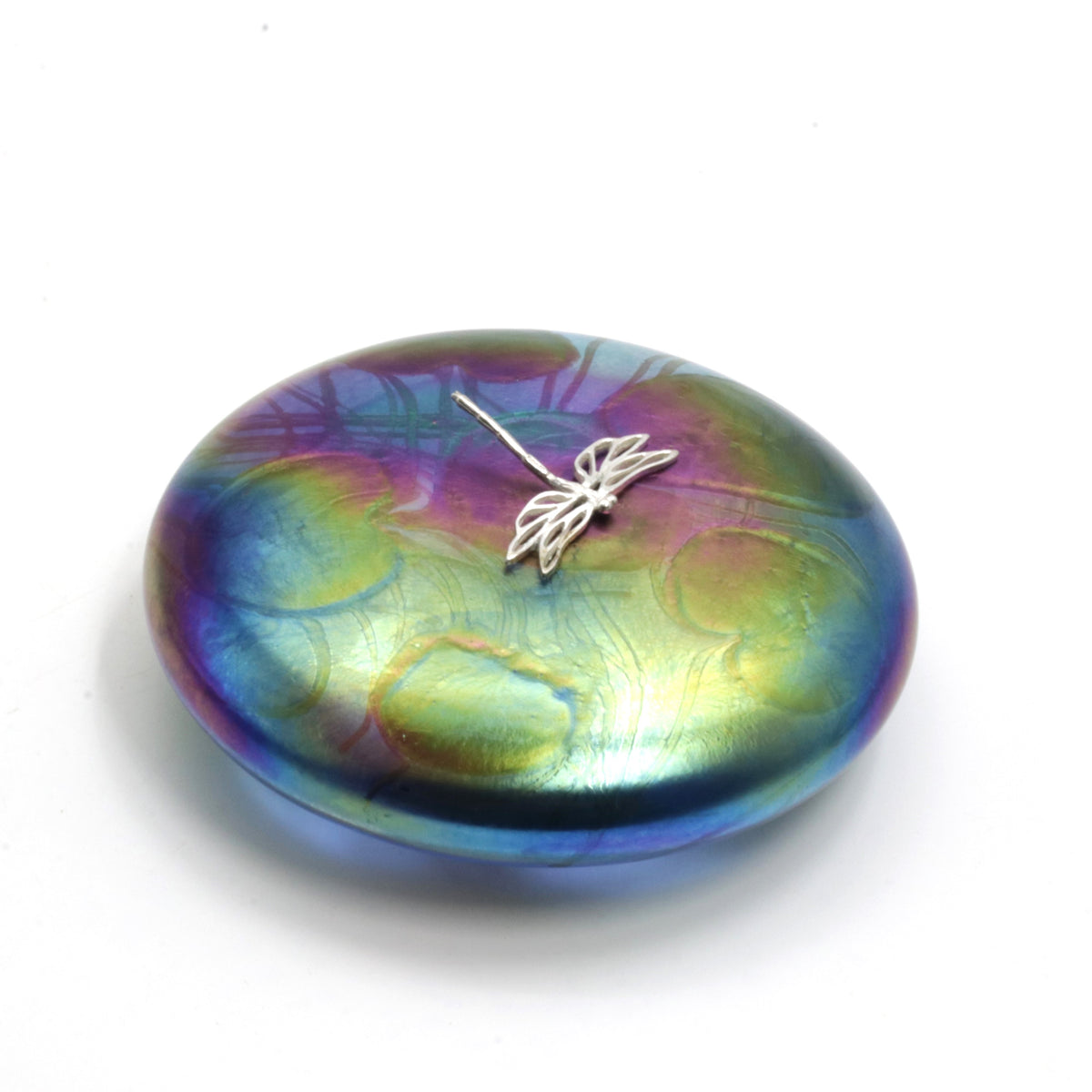 Dragonfly Lily Disc Paperweight