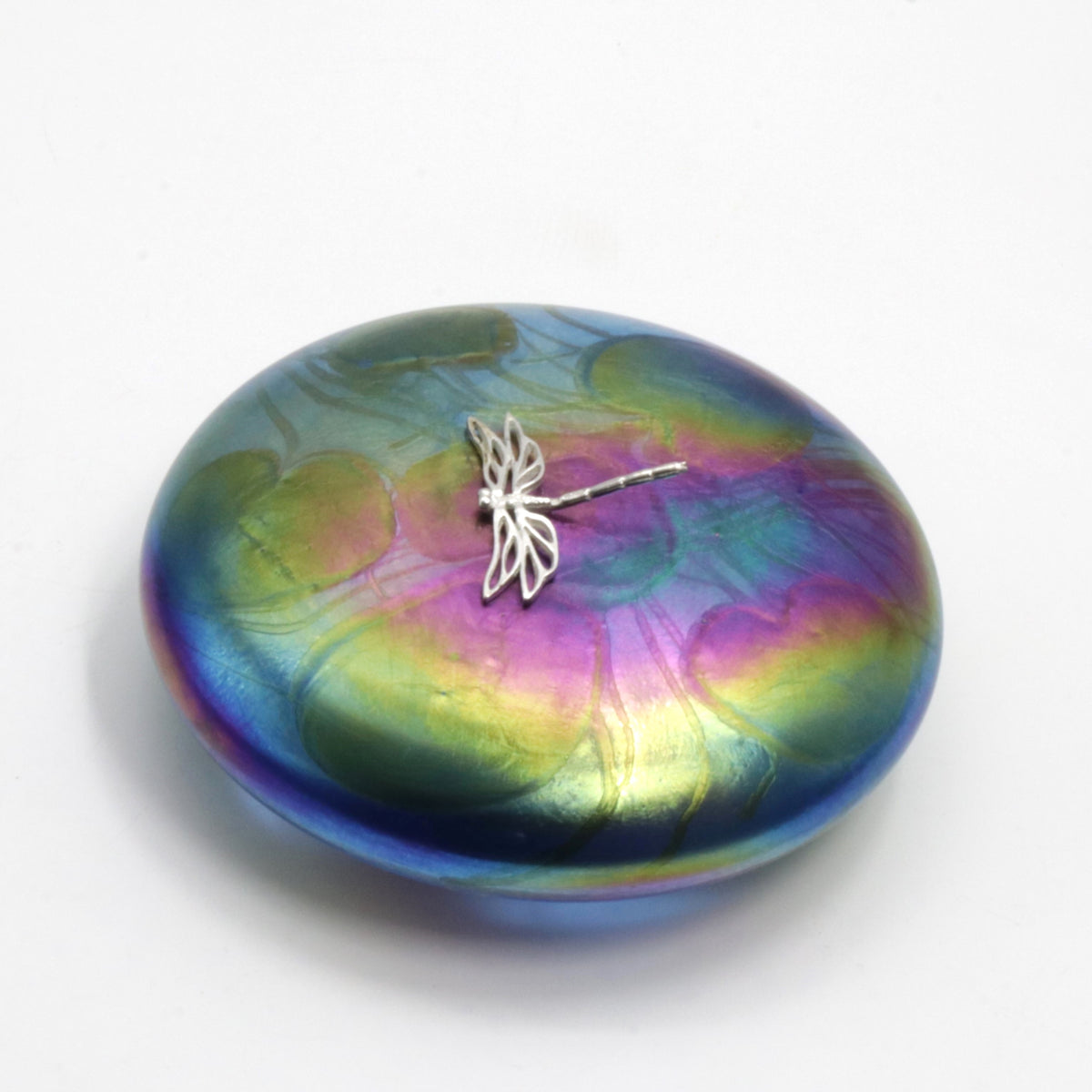 Dragonfly Lily Disc Paperweight