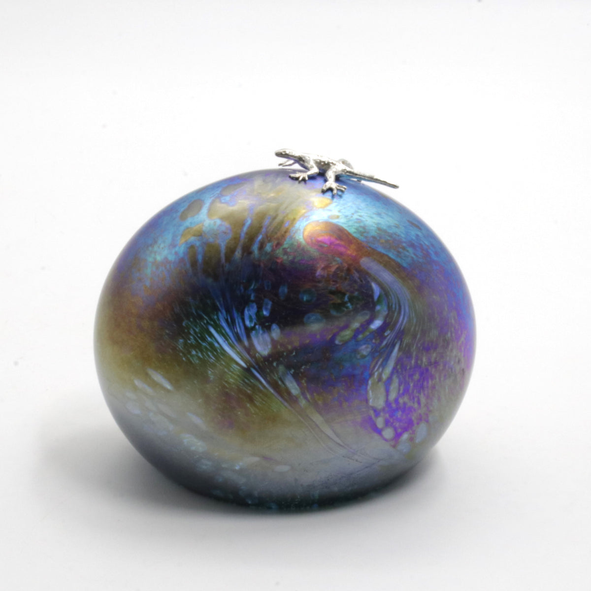 Dinosaur Egg with sterling Silver Gecko