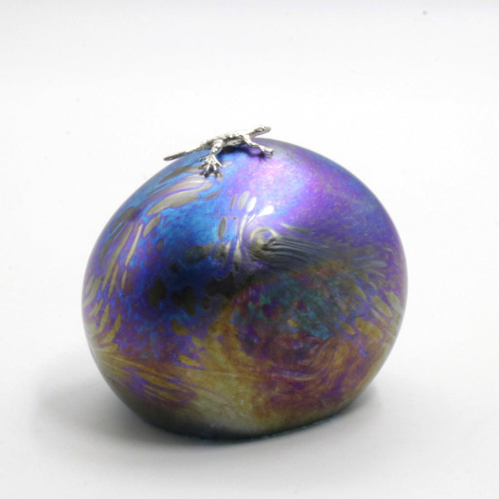 Dinosaur Egg with sterling Silver Gecko