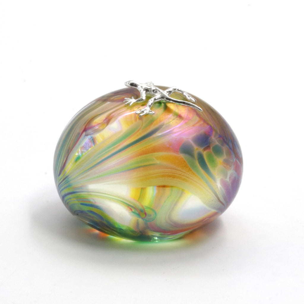 Dinosaur Egg with Silver Gecko