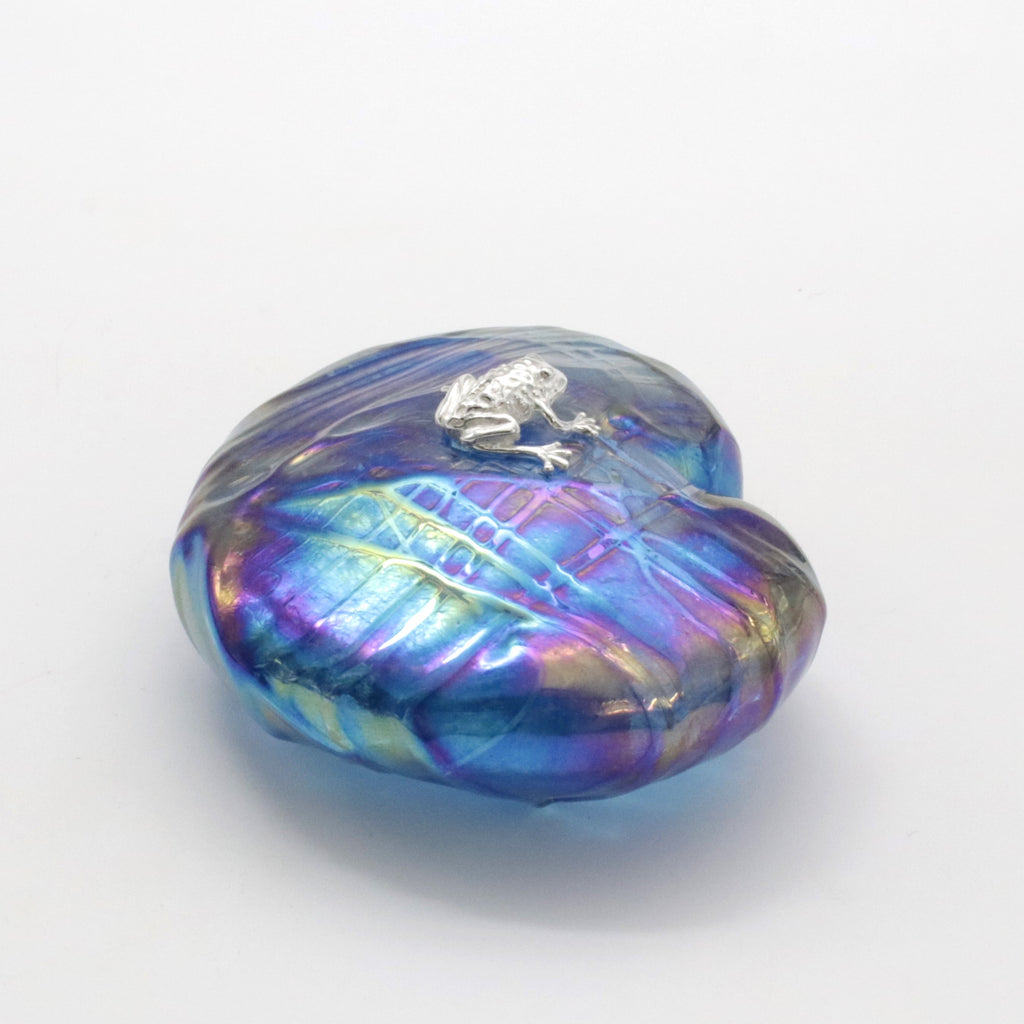 Miniature Lily Pad with Silver Frog