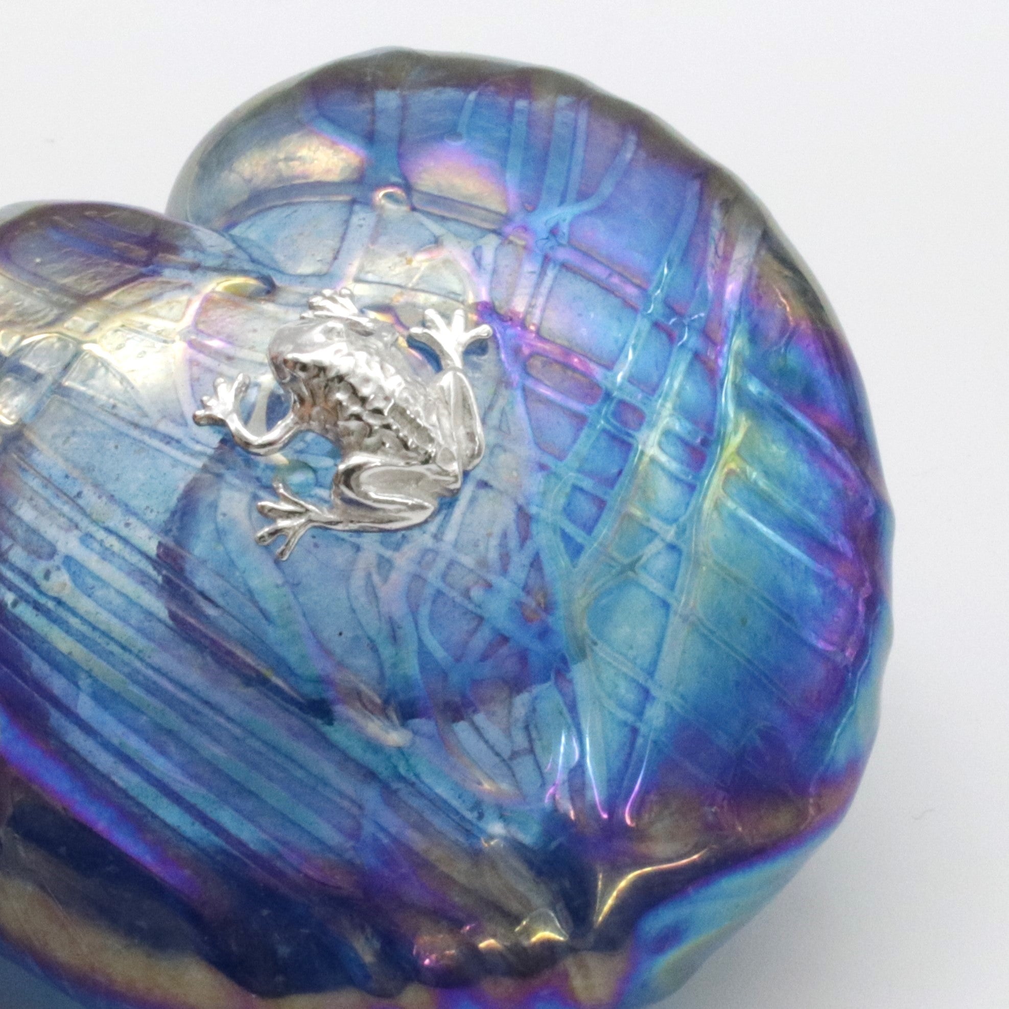 Miniature Lily Pad with Silver Frog