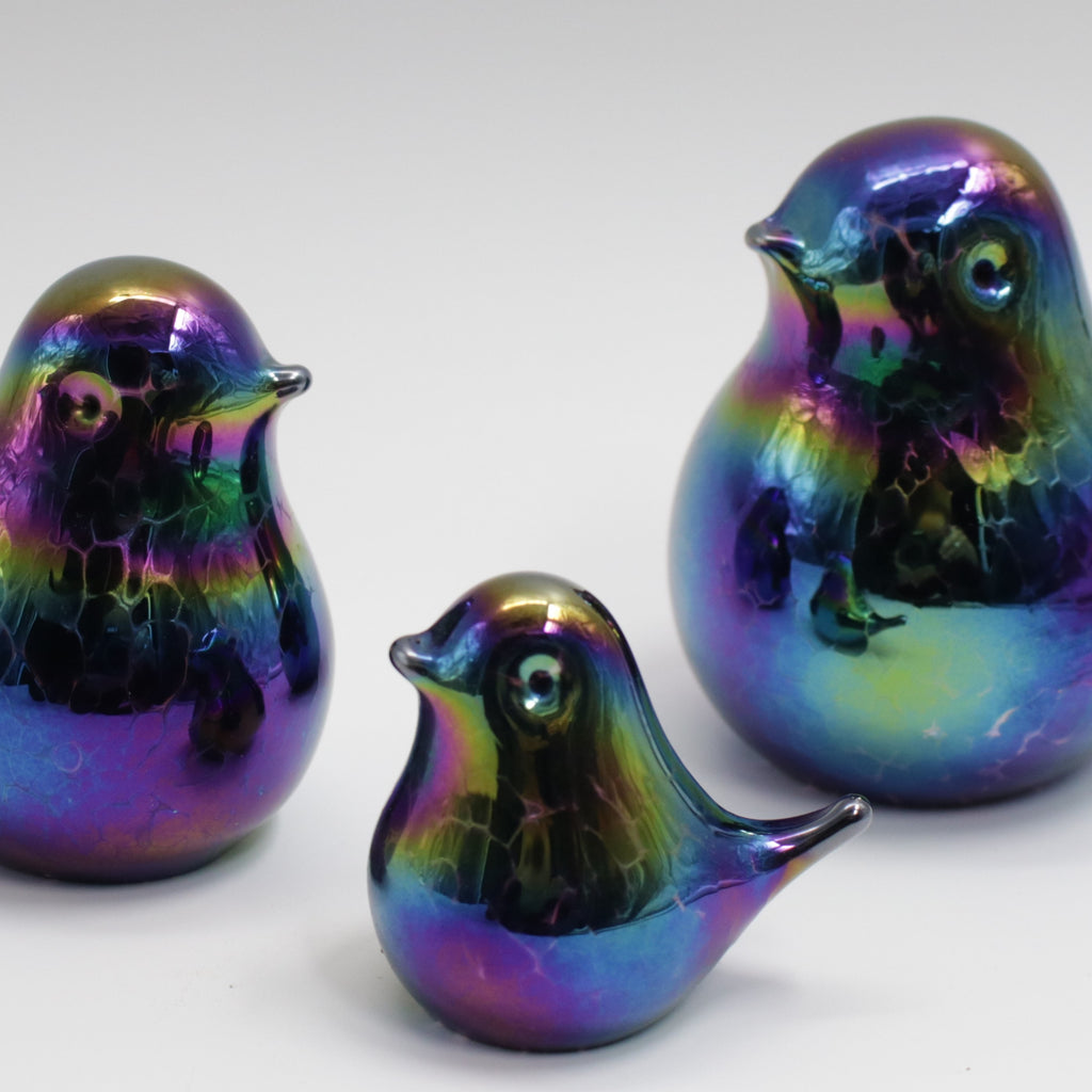 Iridescent Glass Black Birds
