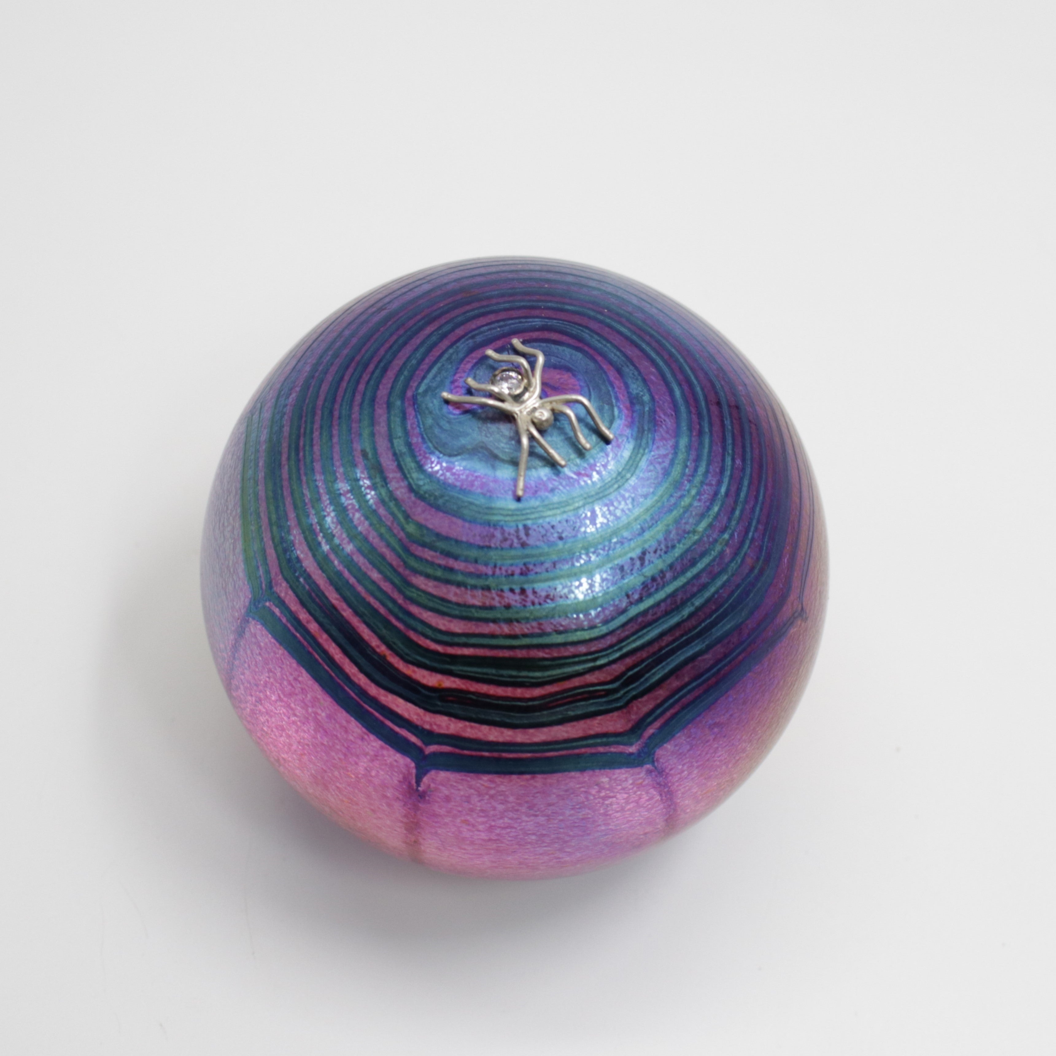 Glass and Silver Spider Paperweight