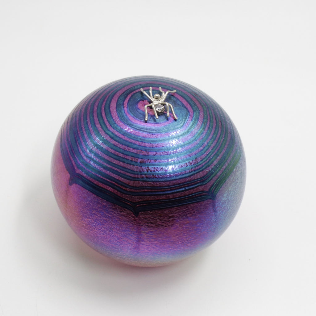 Glass and Silver Spider Paperweight