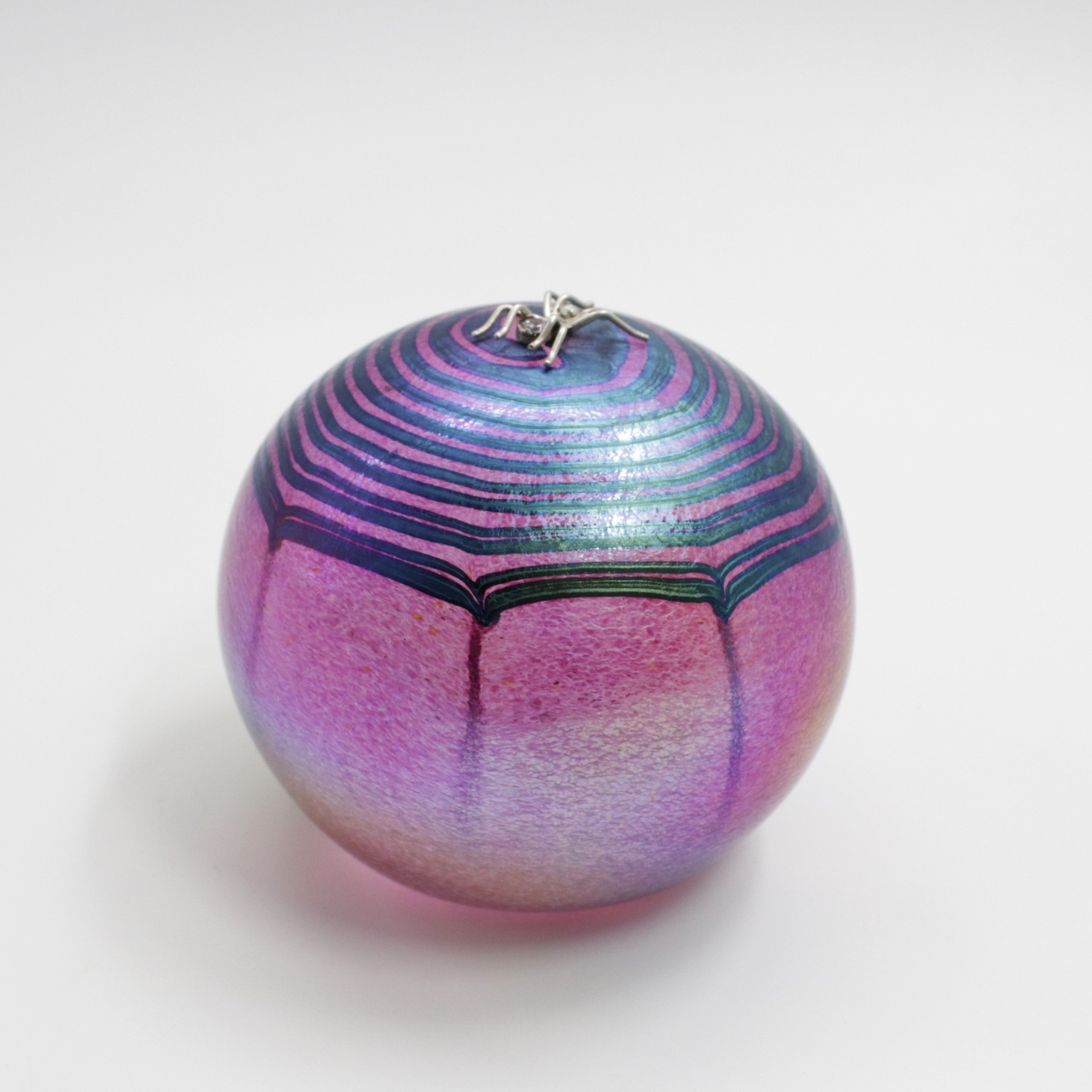 Glass and Silver Spider Paperweight