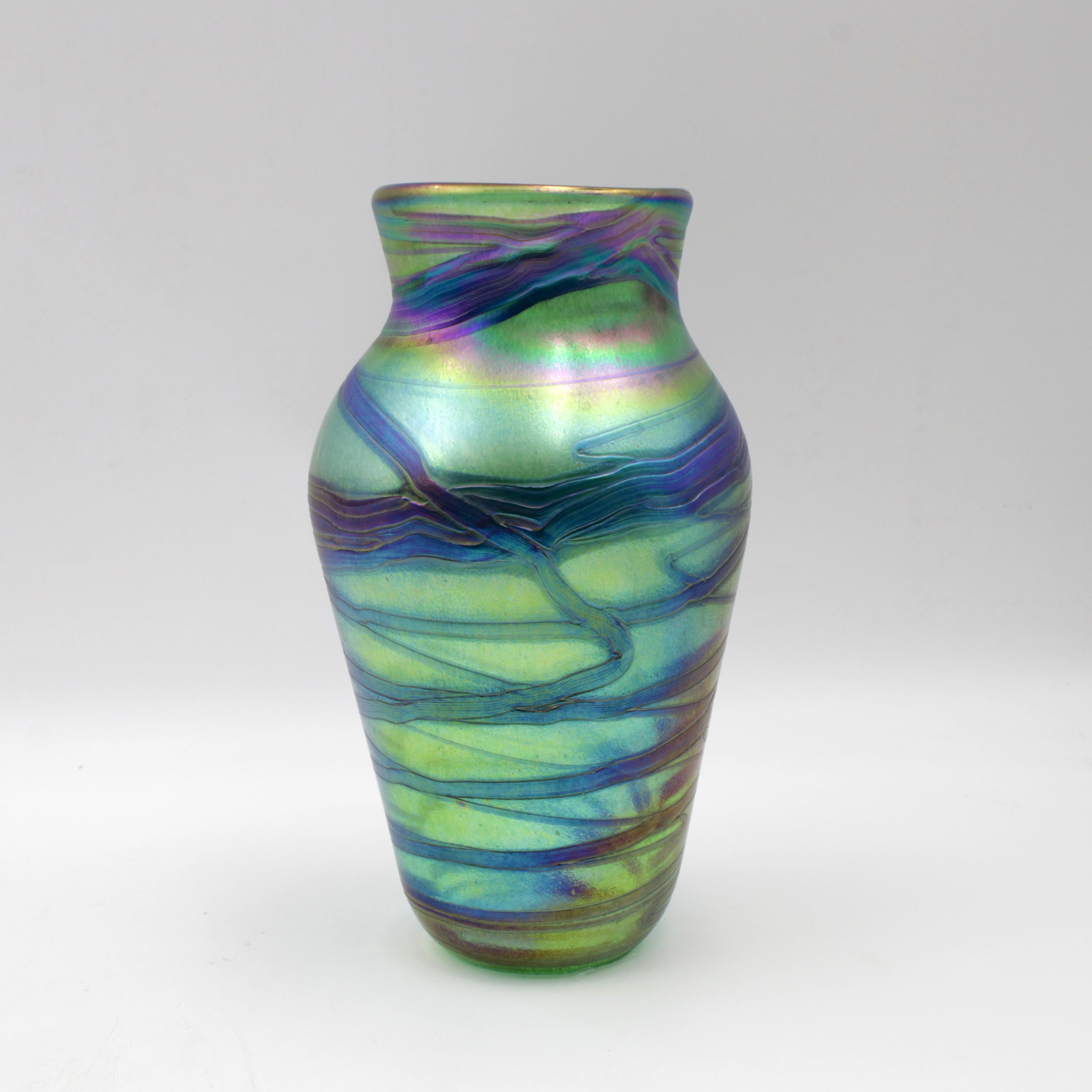 Green and Blue Iridescent Vase