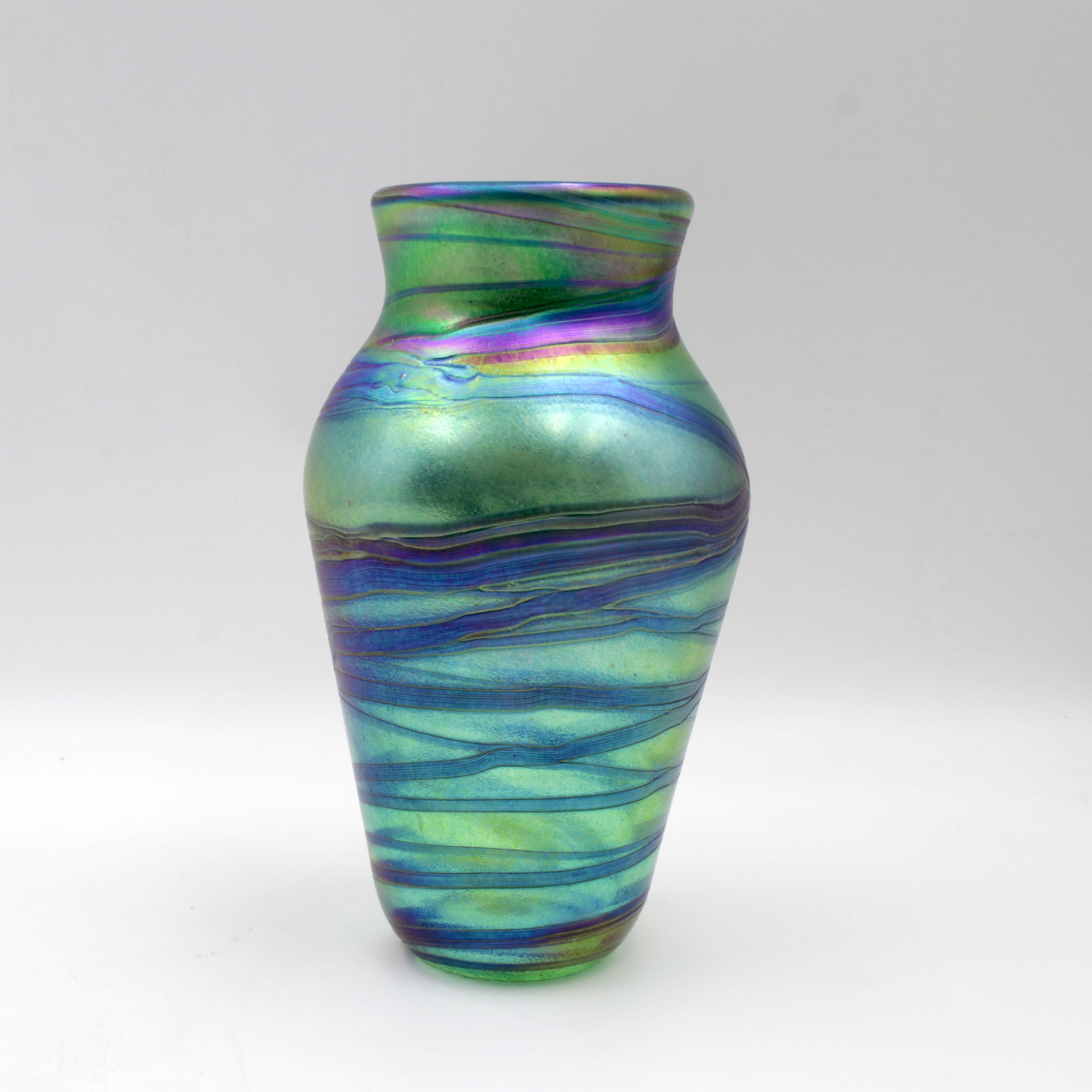 Green and Blue Iridescent Vase
