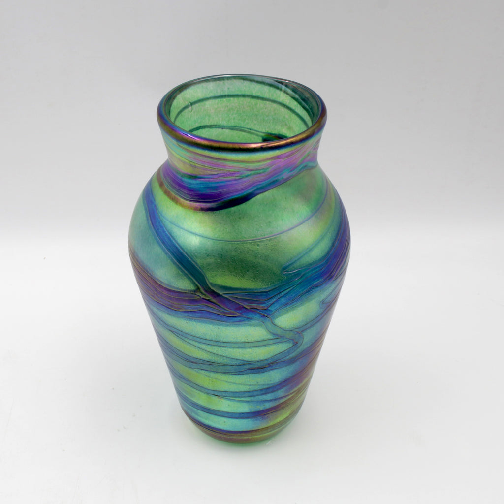 Green and Blue Iridescent Vase