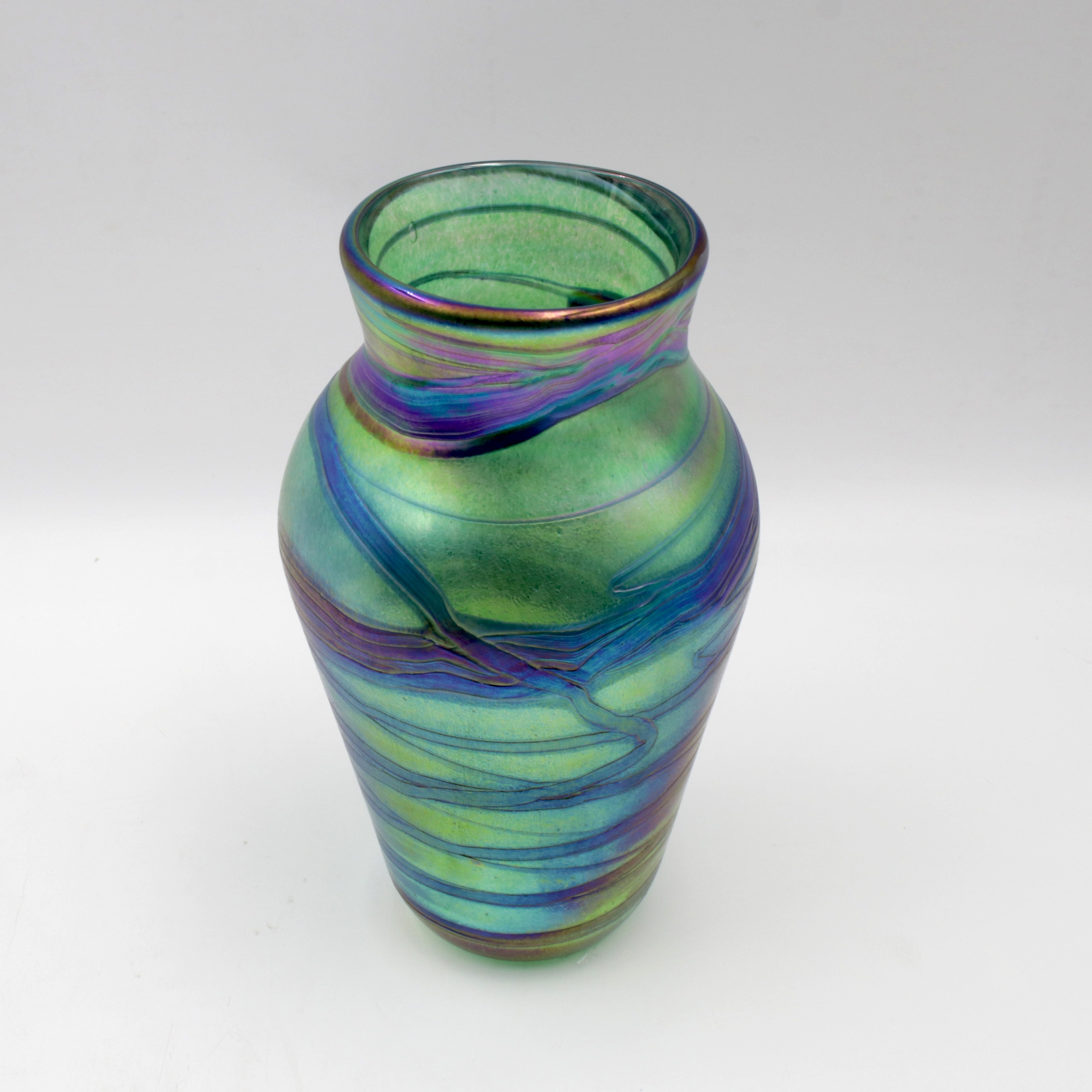 Green and Blue Iridescent Vase