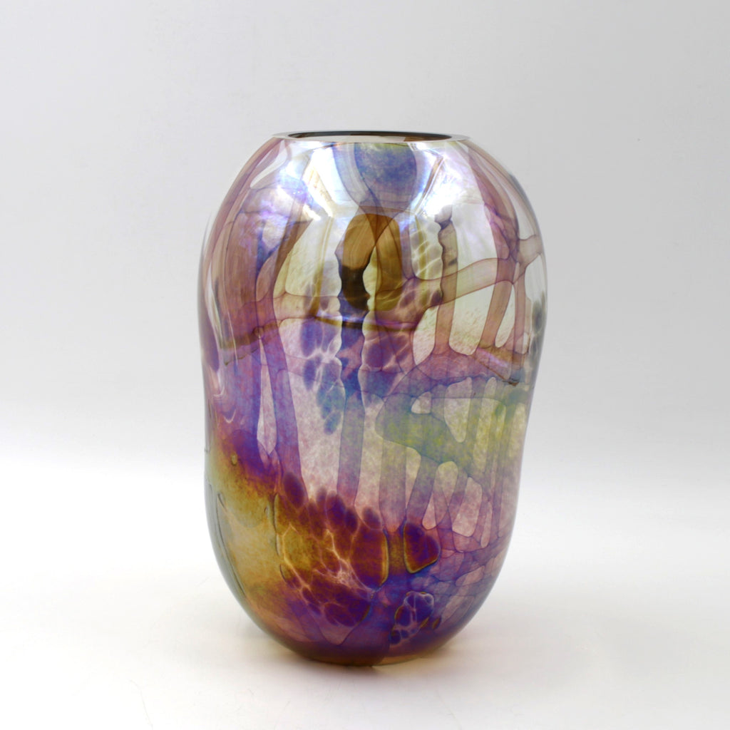 Bronze and Clear Iridescent Vase