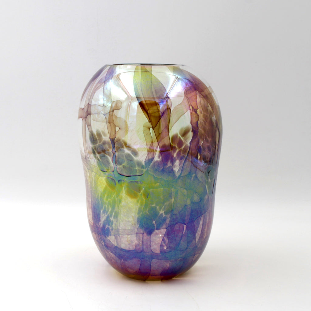 Bronze and Clear Iridescent Vase