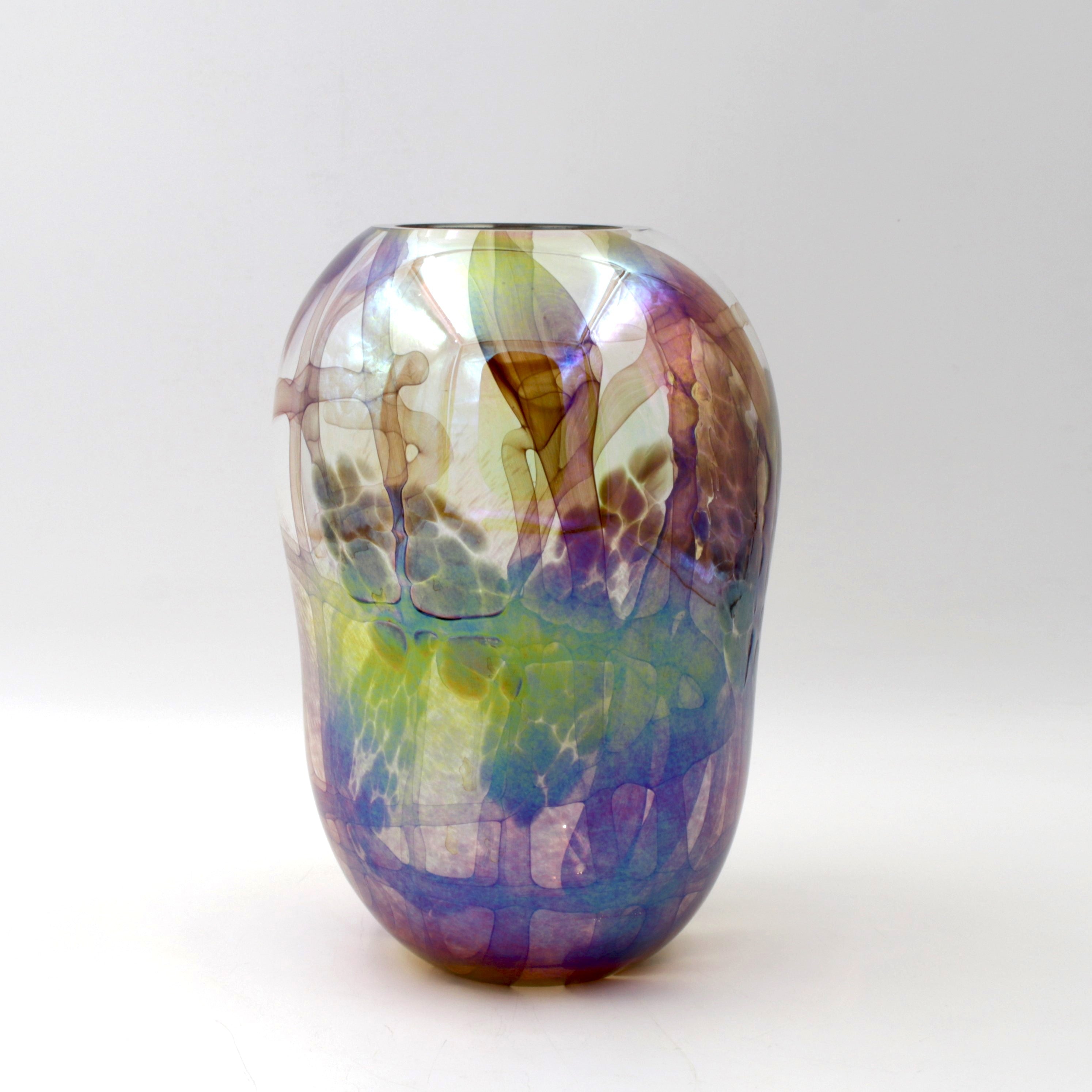Bronze and Clear Iridescent Vase