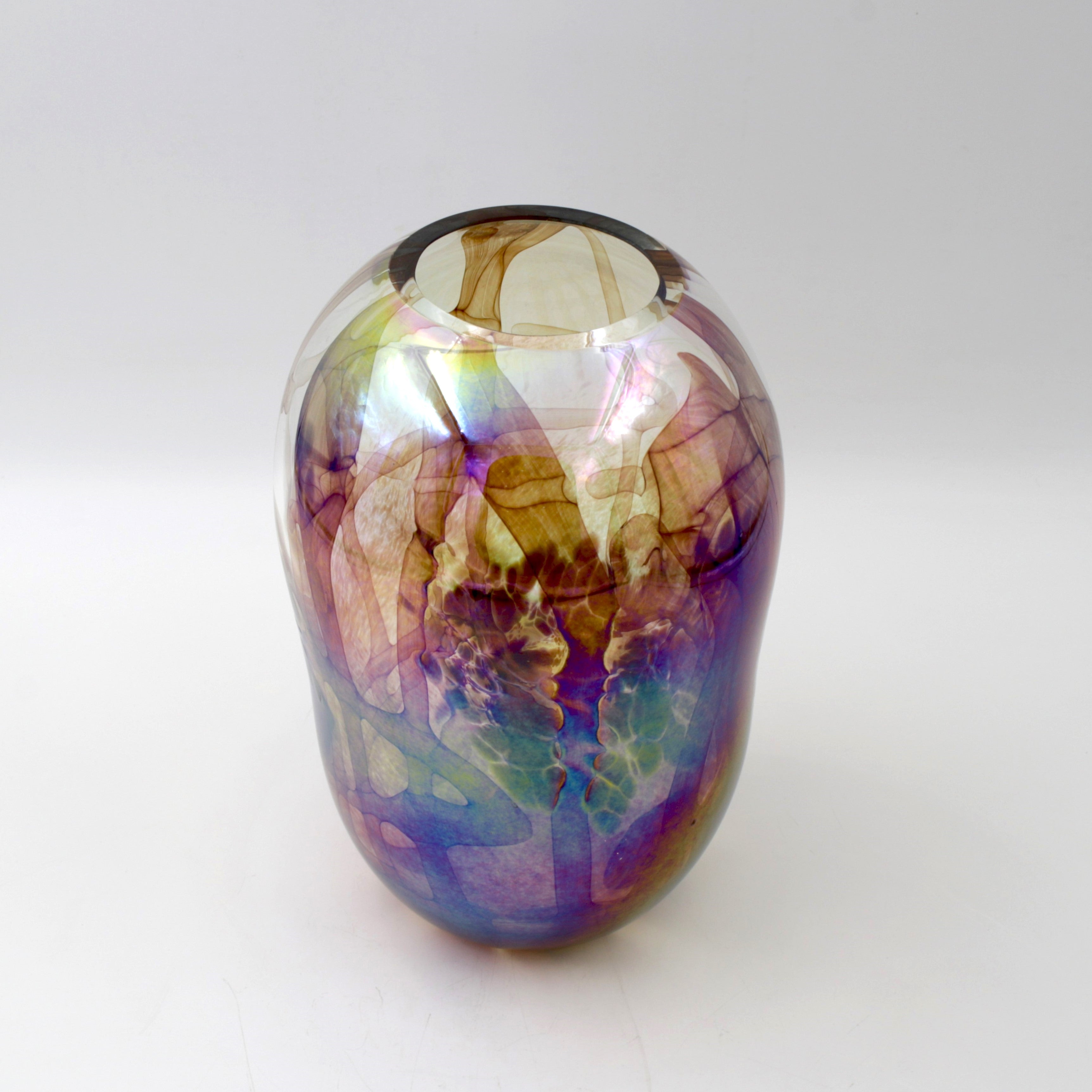 Bronze and Clear Iridescent Vase