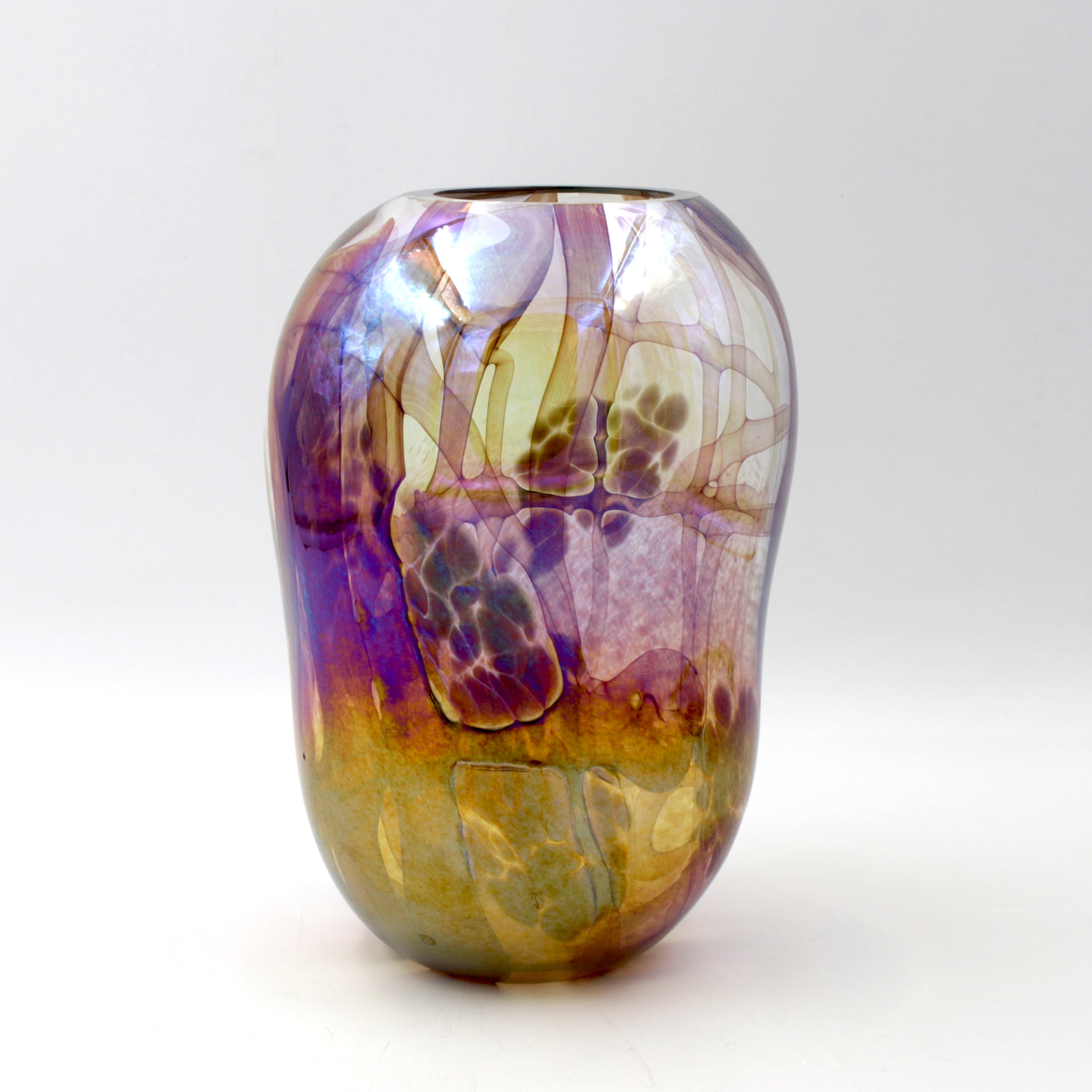 Bronze and Clear Iridescent Vase
