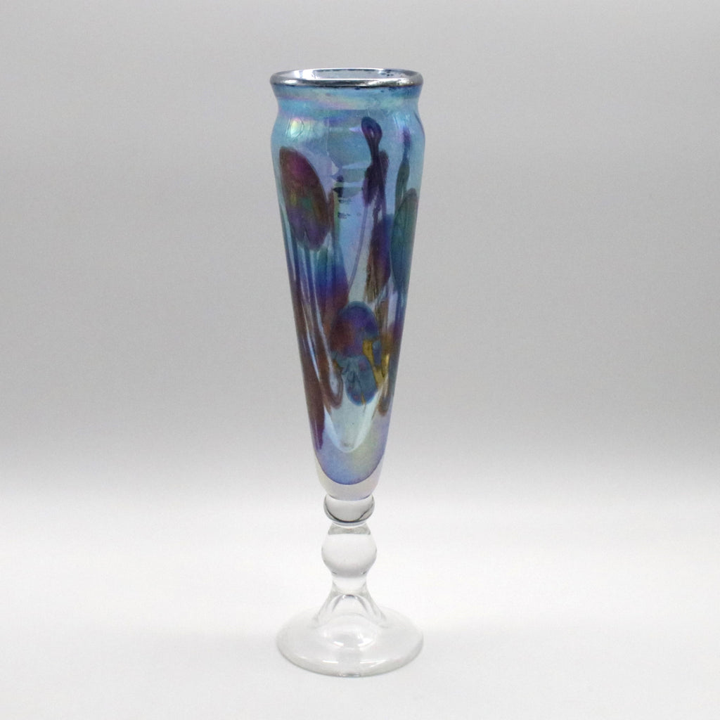 Glass Aquamarine Lily Vase