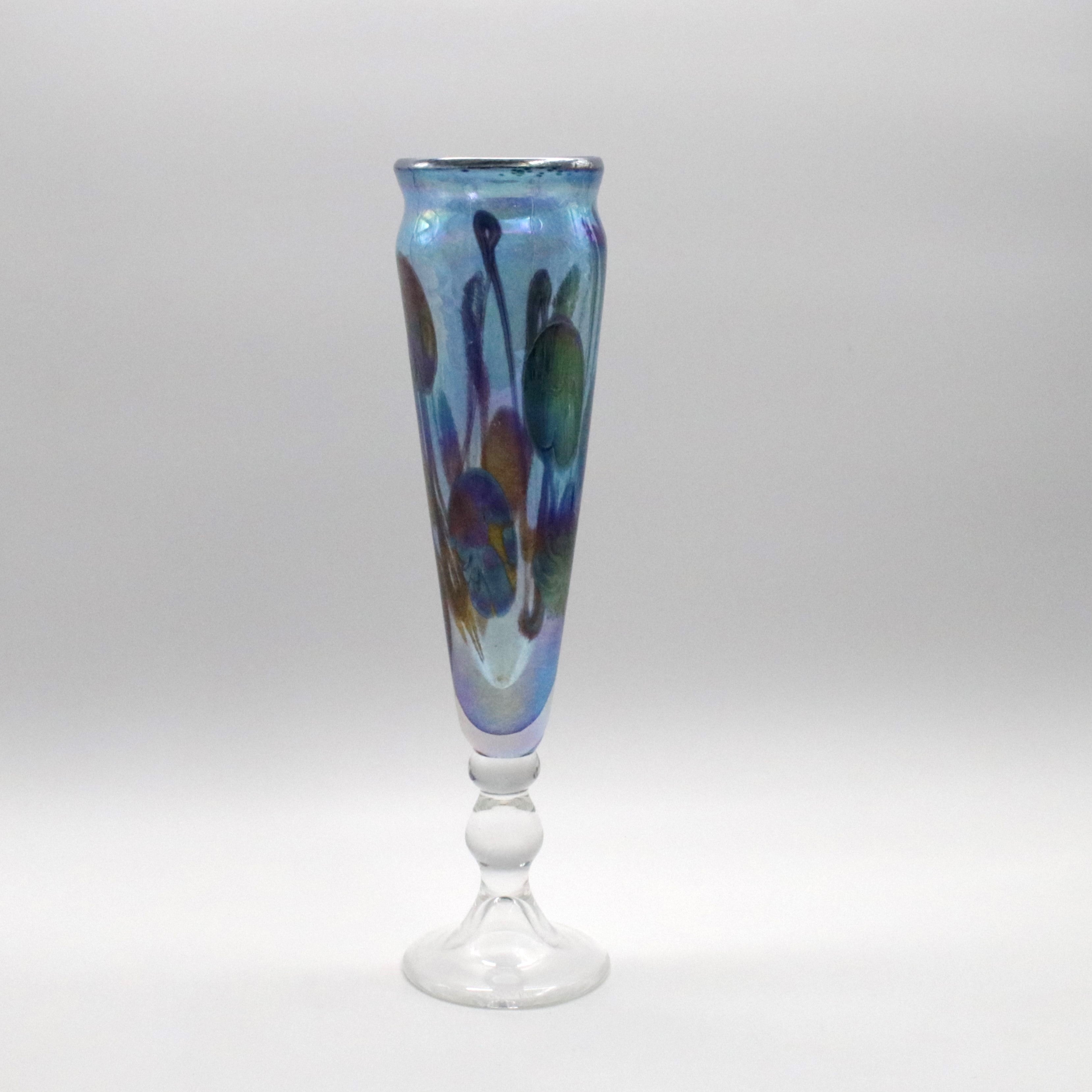 Glass Aquamarine Lily Vase