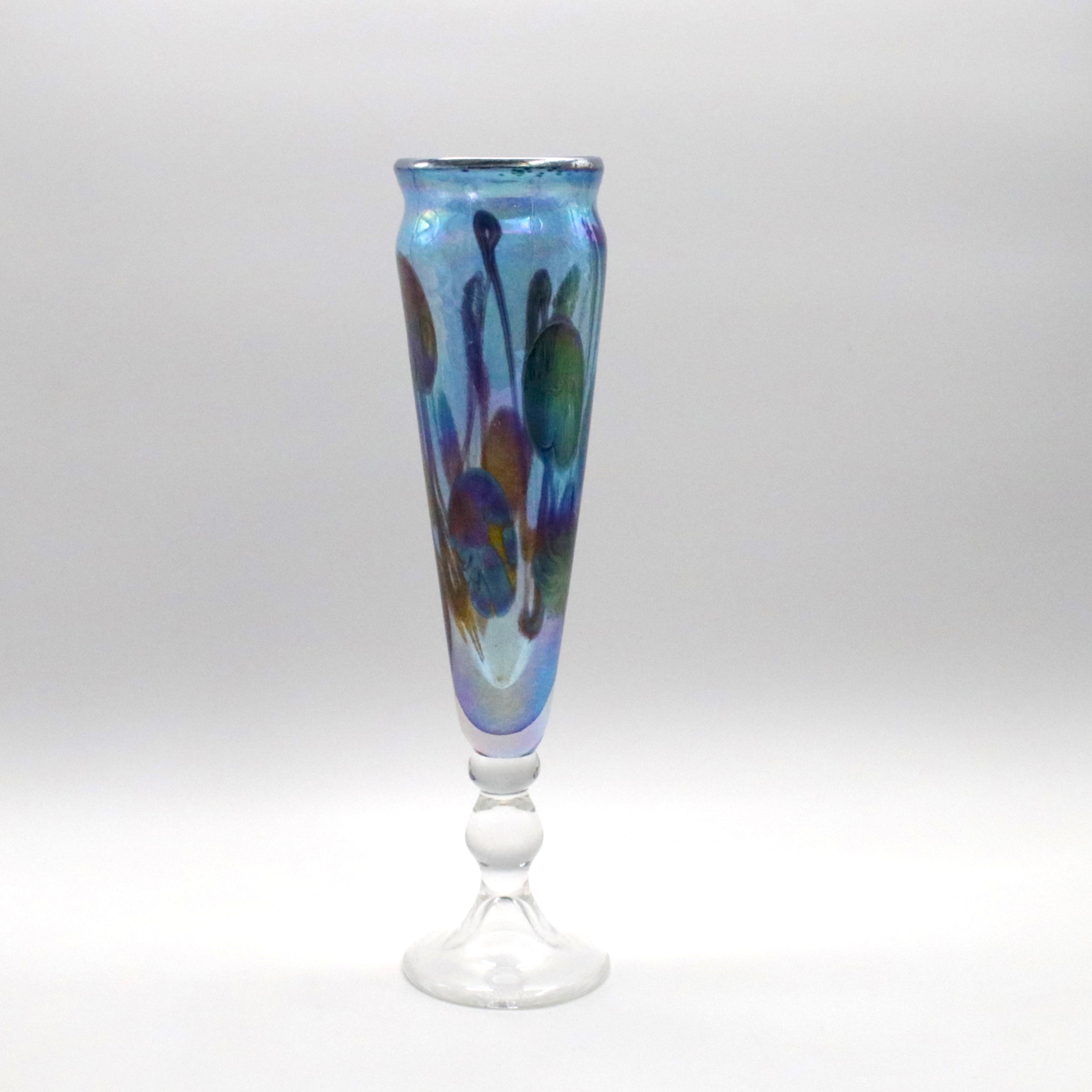 Glass Aquamarine Lily Vase