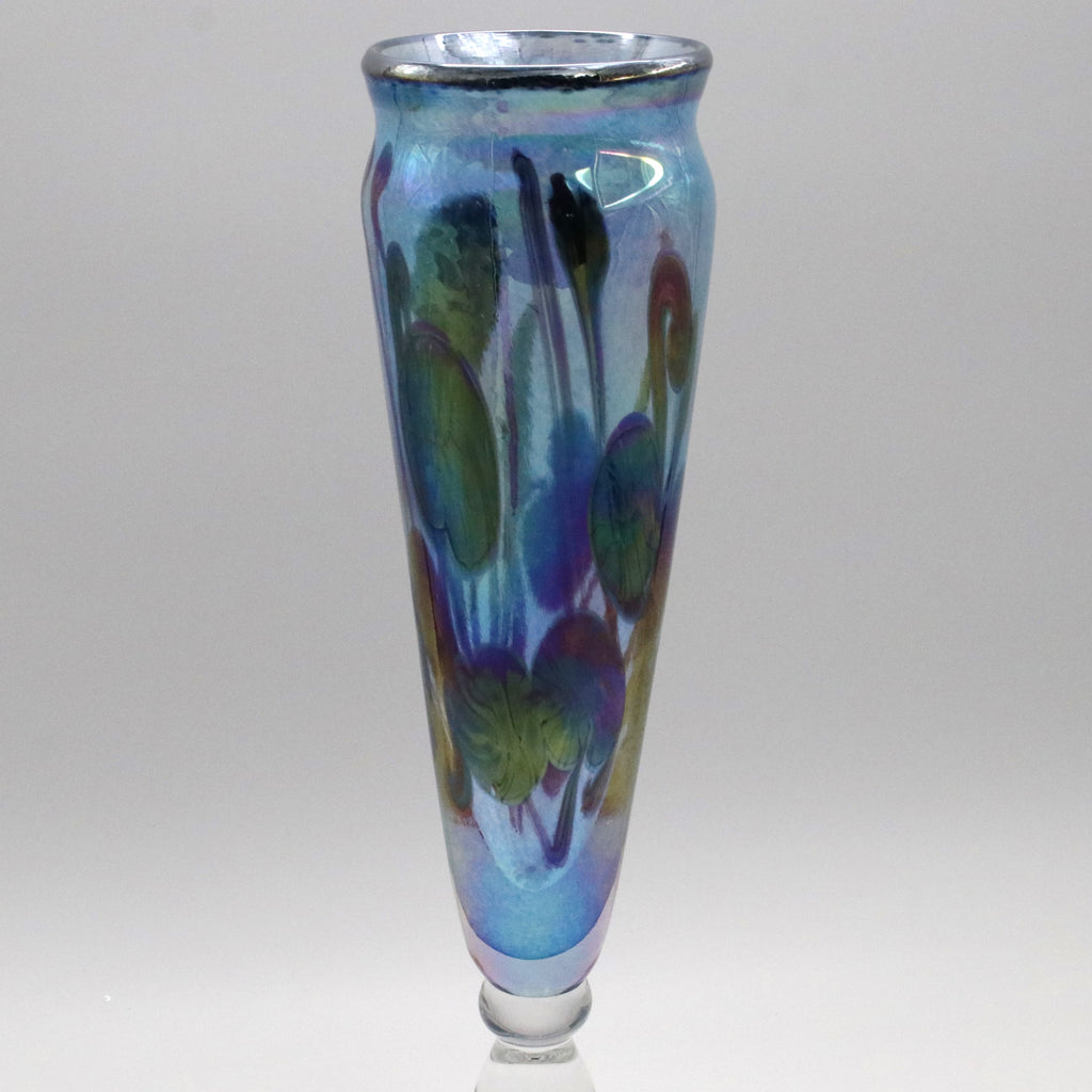 Glass Aquamarine Lily Vase