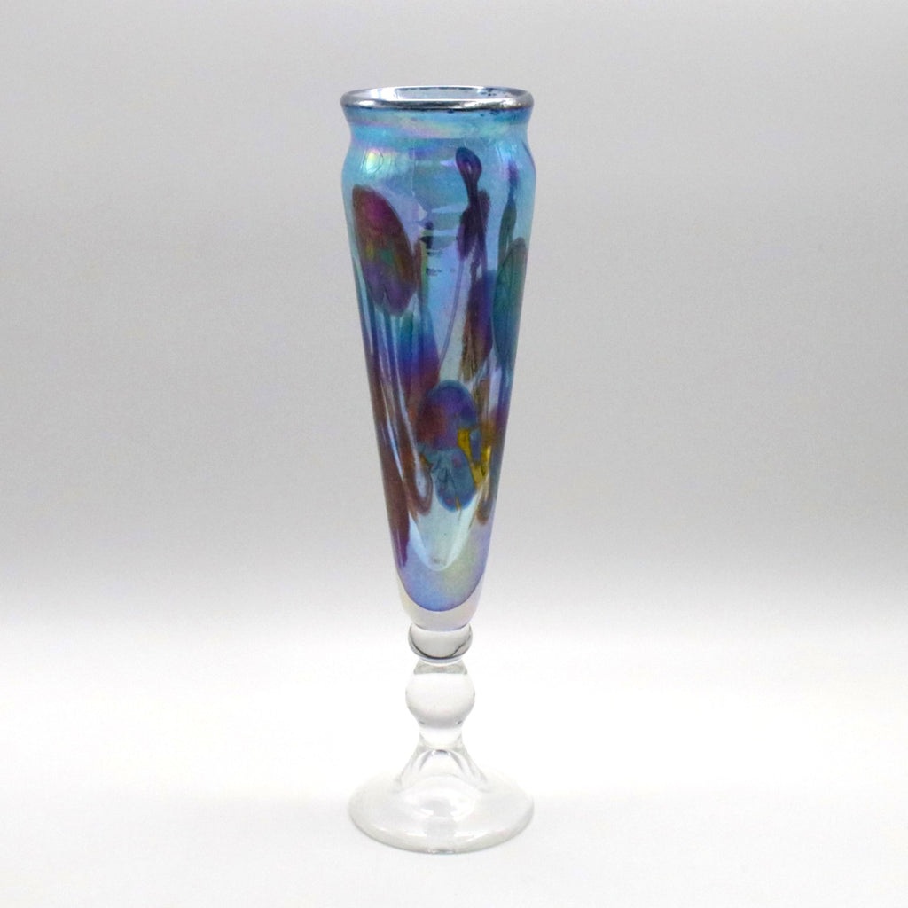 Glass Aquamarine Lily Vase